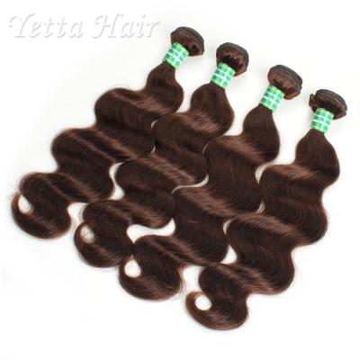 Cabelo real ondulado escuro das extensões do cabelo do Virgin 7A de Brown nenhum produto químico
