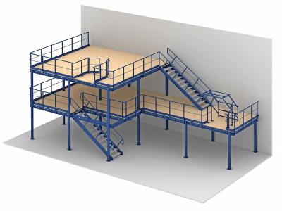 1 - 2 Levels Heavy Duty Raised Storage Mezzanine Floor For Industrial Storage