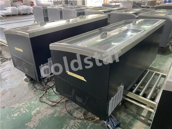 Supermarket Island Freezer Sliding Glass Top Deep Combined Island Freezer
