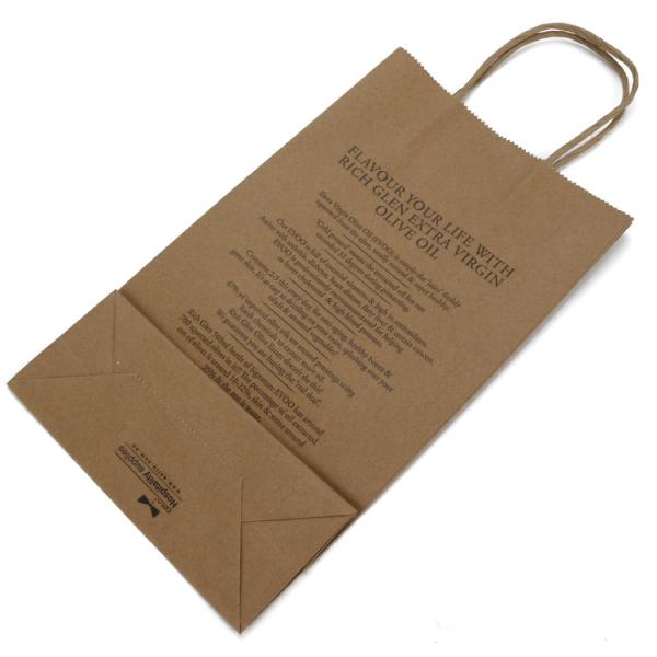 Custom Logo Recyclable Paper Bags Eco Friendly Kraft Paper Bag With Twisted Handle