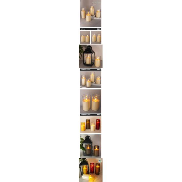Remote Control LED Pillar Candles Waterproof Flameless Electric Candle Handmade