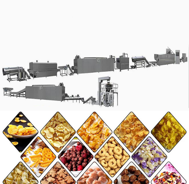 240-320 кг/ч Линия по переработке кукурузных хлопьев для зерновых закусок Машина для изготовления кукурузных хлопьев