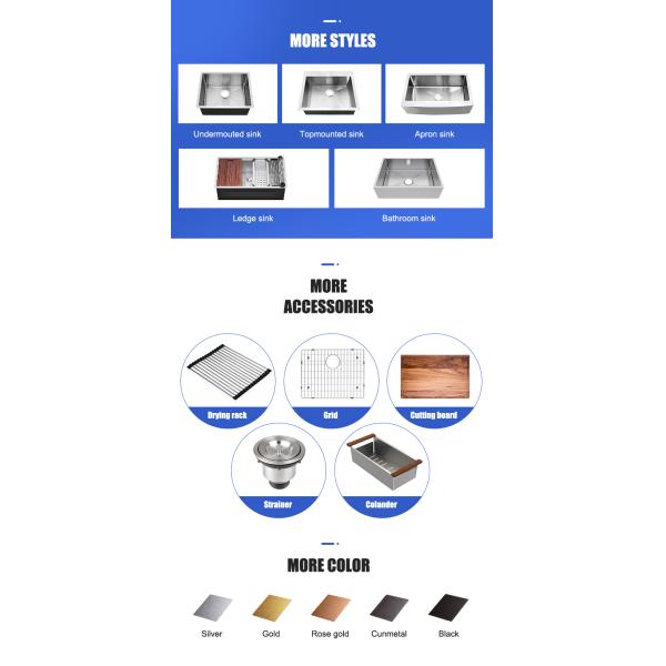32 x 19 чернота кухонной раковины PVD нержавеющей стали рабочего места 304 дюйма Nano штейновая