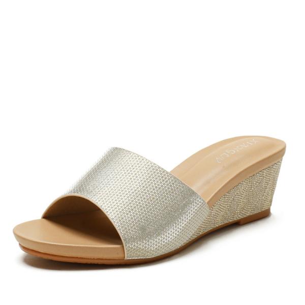BS166 Fashion Sandals Women'S European And American Rhinestone Cross Strap Back Zipper Wedge Heel Mid-Heel Women'S Shoes