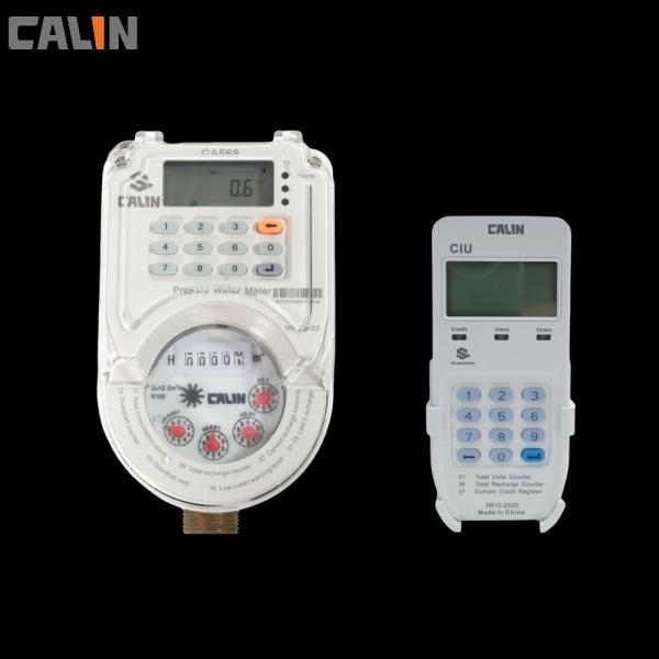 Long Battery Lifespan Dry Dial Type Prepaid Water Meter ,  Brass / Plastic Meter Body on Request