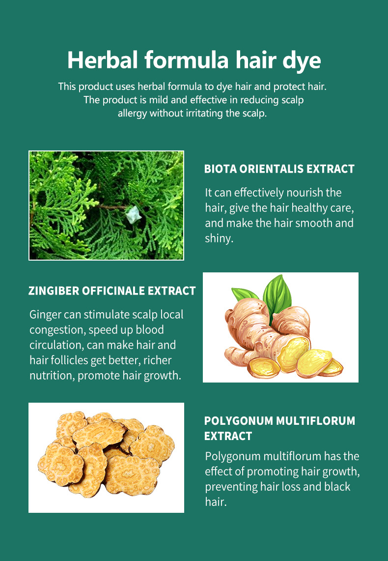 Shampoo colorant capillaire noir rapide 3 en 1 pour des cheveux naturels et sains