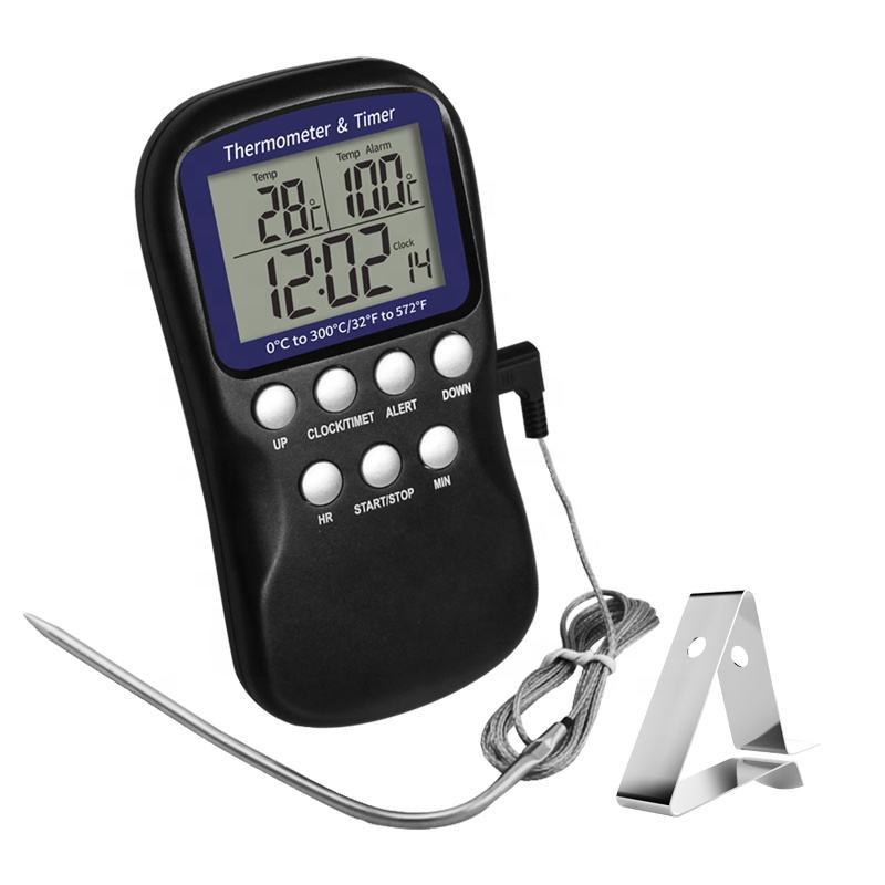 DTH-11 -50 To 300℃ Digital Food Cooking Thermometer, Alarm Kitchen Thermometer With Timer Function For Meat, Milk, Grill, Oven, Smoker, Barbecue