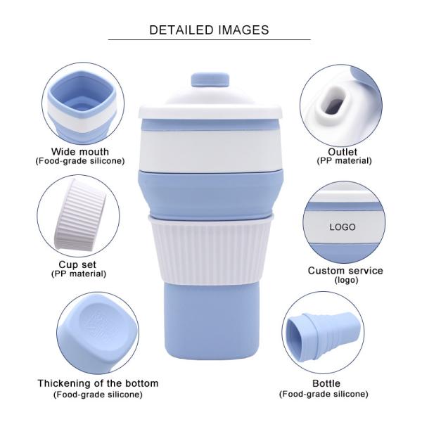 Sustainable 300ml BPA Free Silicone Coffee Cup Collapsible