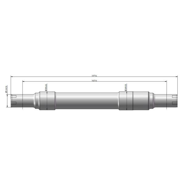 1879.6mm Length Railway Locomotive Axle 209.55mm Gear Seat Diameter