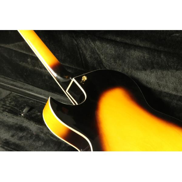Quality blackburst thick hollow body block inlay single cutaway electric guitar