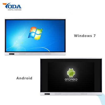 65'' Lcd Display Touch Screen Dual System Wall Mount Interactive Whiteboard 350cd/m2