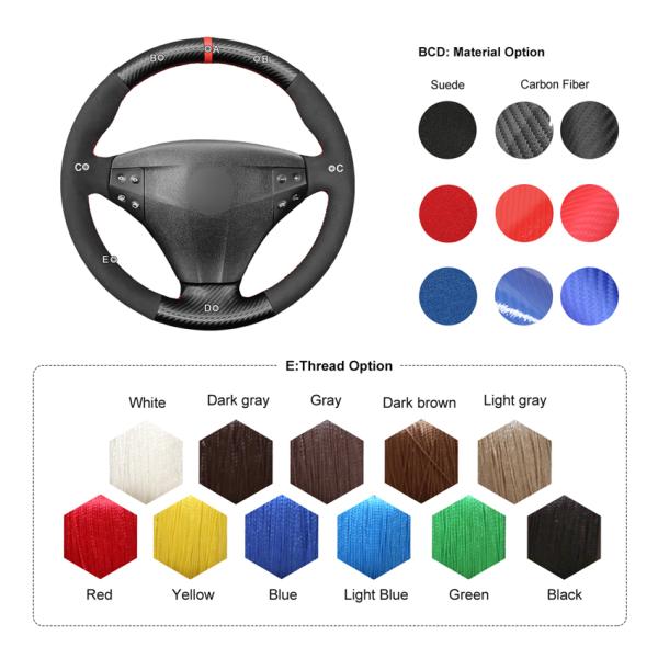 Custom Suede Steering Wheel Cover for Mercedes Benz C Class W203 2001-2004 by MEWANT