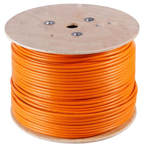 Orange SFTP CAT6A PVC Ethernet Cable 26AWG For Ultra Fast Data Centers