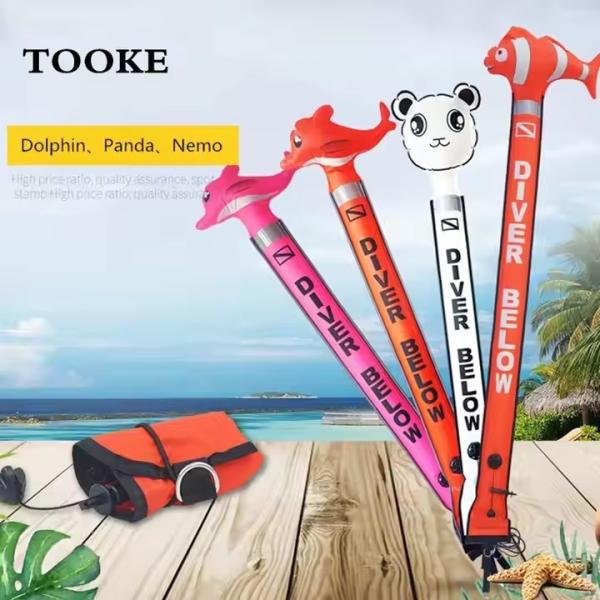 180cm Animal Cartoon Surface Maker Buoy Swimming Training Scuba Inflatable Signal Tube