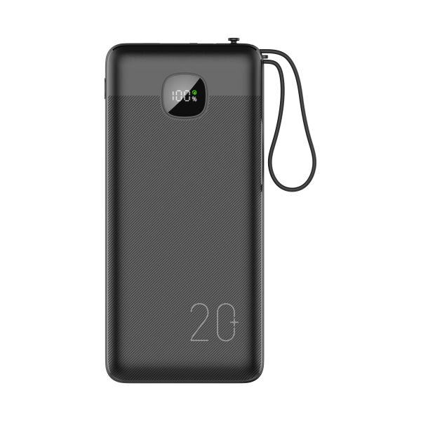 20000mAh Portable Power Bank 22.5W Digital Display USB Input 3 Cables