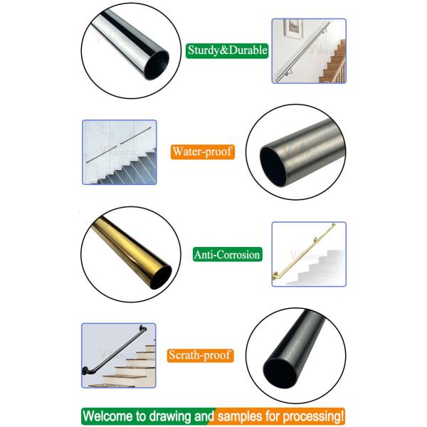Современная труба поручня нержавеющей стали 316 набора Ss201 304 лестницы вокруг диаметра 33.7mm 38mm 40mm 42mm 44mm 50.8mm