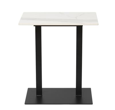 Modern Design Smooth Surface Ceramic Side Table Resistant Scratches With Iron Base