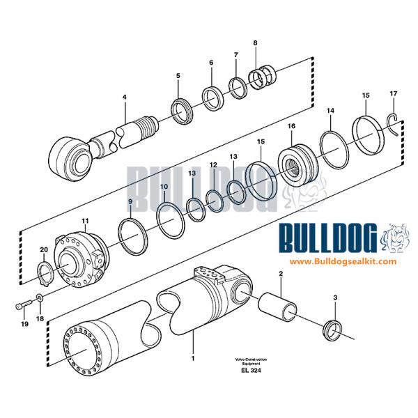 11709026 Volvo L150F L150E Wheel Loaders hydraulic TILT cylinder seal kit hydraulic seal kit