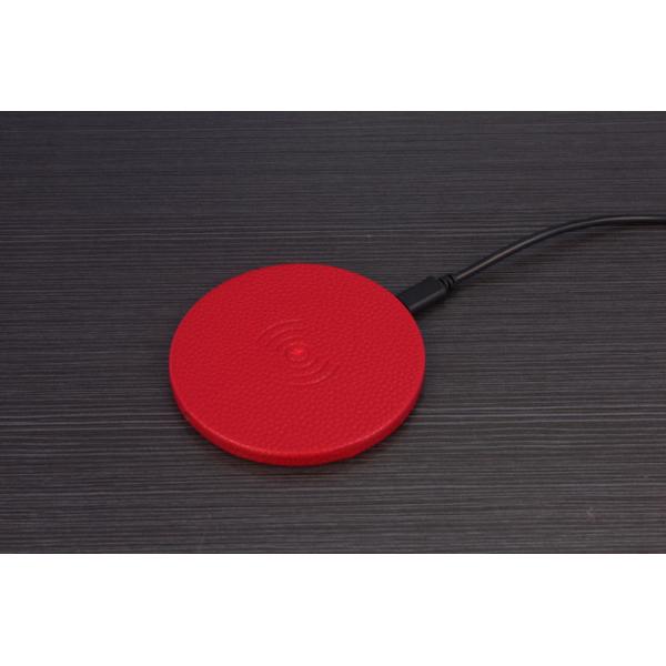 Qi 10W Fast Wireless Charging Pad Premium PU Leather Inductive