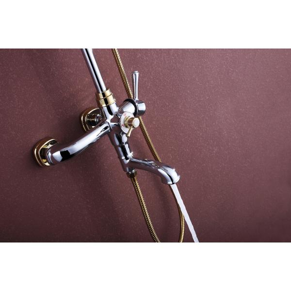 Modern Design Rose Gold Thermostatic Exposed Shower Set With Handheld Shower Anodized