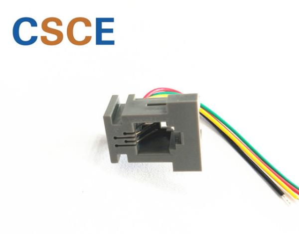 UL94V-0 Wired Telephone Modular Jack 616B 4P4C RJ11 Connector Electrical Drop Wire