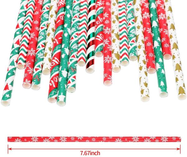 7.75 SGS Biodegradable Striped Straws