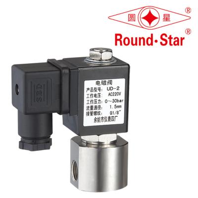 válvula de solenoide diminuta de aço inoxidável NC normalmente fechado ac220v