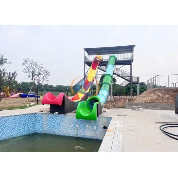Fiberglass Water pool Straight Water Slide Rust Proof For Adults Teenagers