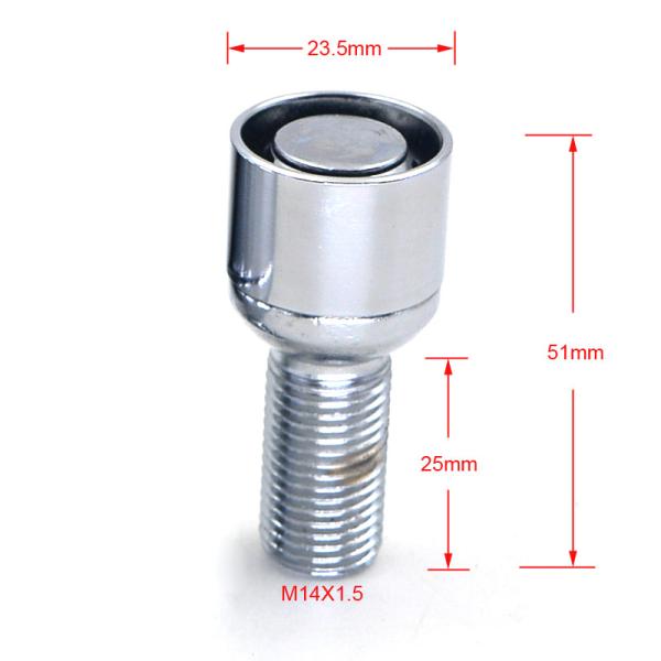 Security Chrome Locking Wheel Bolts Bulge Acorn Closed End Fit European Cars