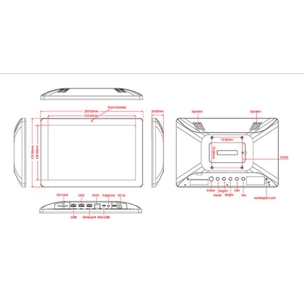 Установленный стеной Signage цифров экрана касания RJ45 PoE RK3288