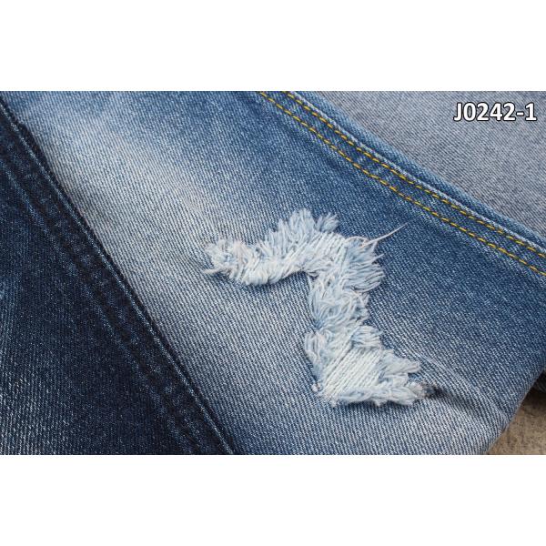 Cotton Light Stretch Denim Fabric Dark Blue Color 58 Inch Width
