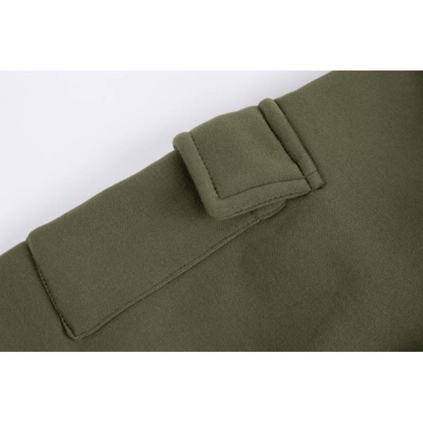 Men's Two-Tone Utility Fleece Zip Up Hoodie with Soft Brushed Lining and Contrast Strap Details