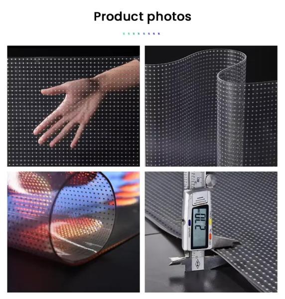 16 9 Aspect Ratio Ultra-Thin 3.9mm Transparent LED Film Screen for Glass Curtain Wall Installation