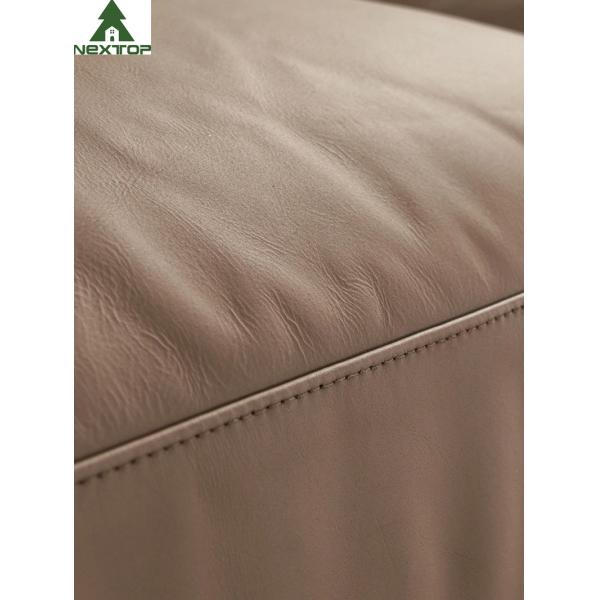 Sofá de couro de vida 3 Seaters Sofa Metal Frame de reclinação macio da sala de hotel de Brown