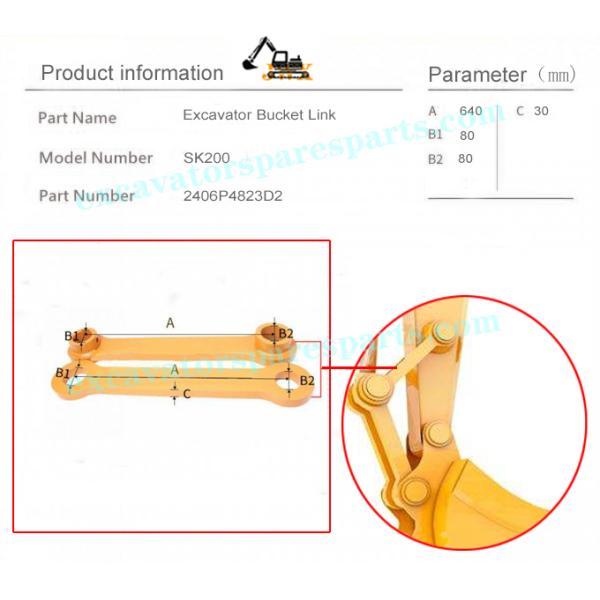 SK200 Kobelco Digger Parts Bucket Link 2406P4823D2 2406P4823D1