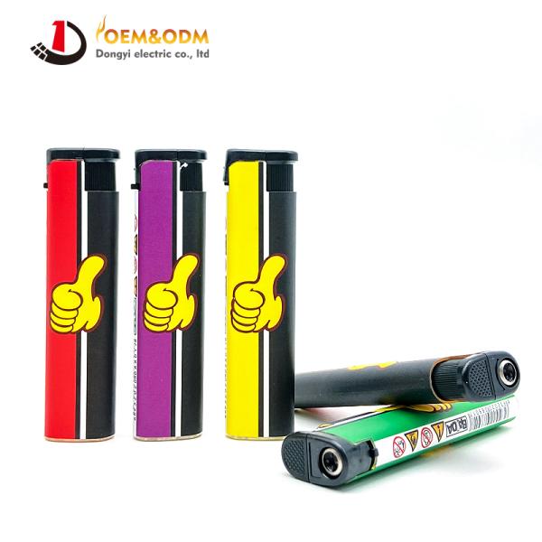 Dongyi 2025 OEM 81mm Refillable Windproof  Lighters Cigar Smoking Electric Custom Logo Gas Cigarette Lighter