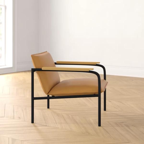 Minimalist Single Lounge Armchair Iron Frame With Cushion Back Easy Put Antique Design