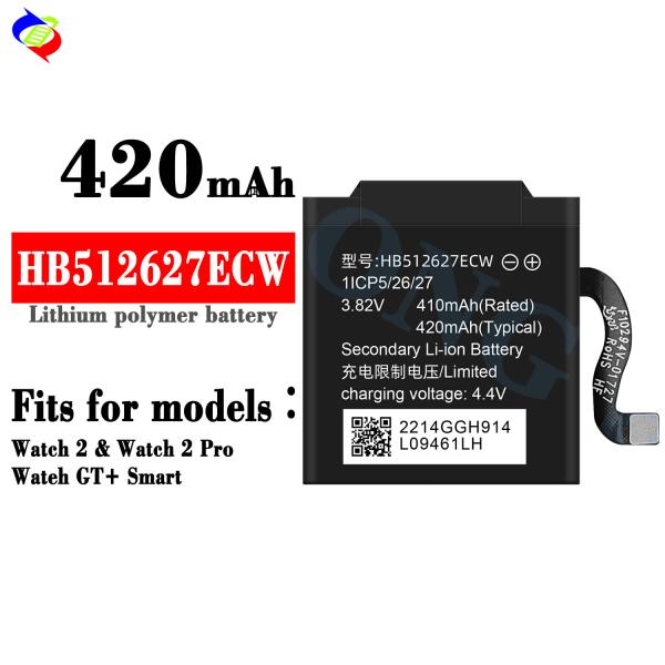 Rechargeable smart watch HB512627ECW for Huawei watch 2 Pro 4g 3.82v 410mah battery