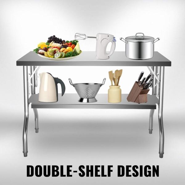 Commercial Stainless Steel Worktable 48 X 24 Inch Stainless Steel Folding Table