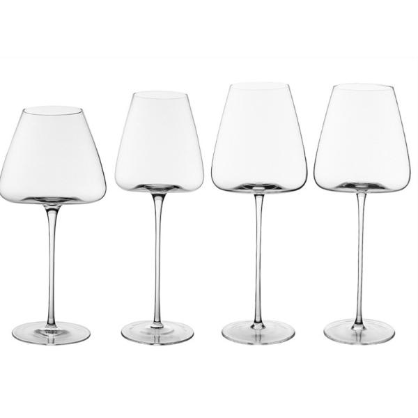 Handblown Crystal Burgundy Red Wine Glasses Lead Free 260ml