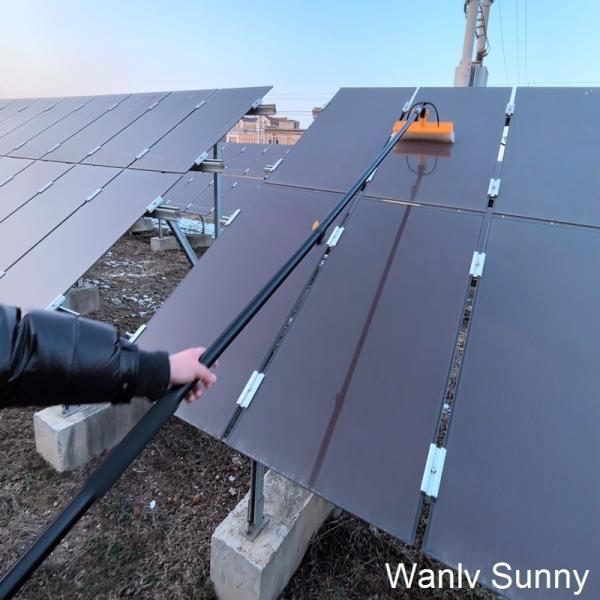 Physical Cleaning Solar Panel Brush with 55 Cm Flat Head and 10.0 M Telescopic Handle