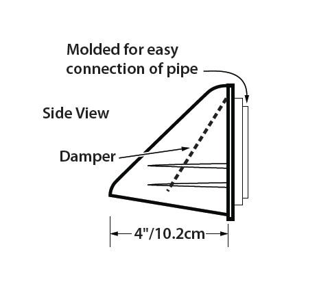 4'' 100 MM Brown Wide Mouth Dryer Vent Hood with Removable Bird Guard Vent Cap (HR4B)