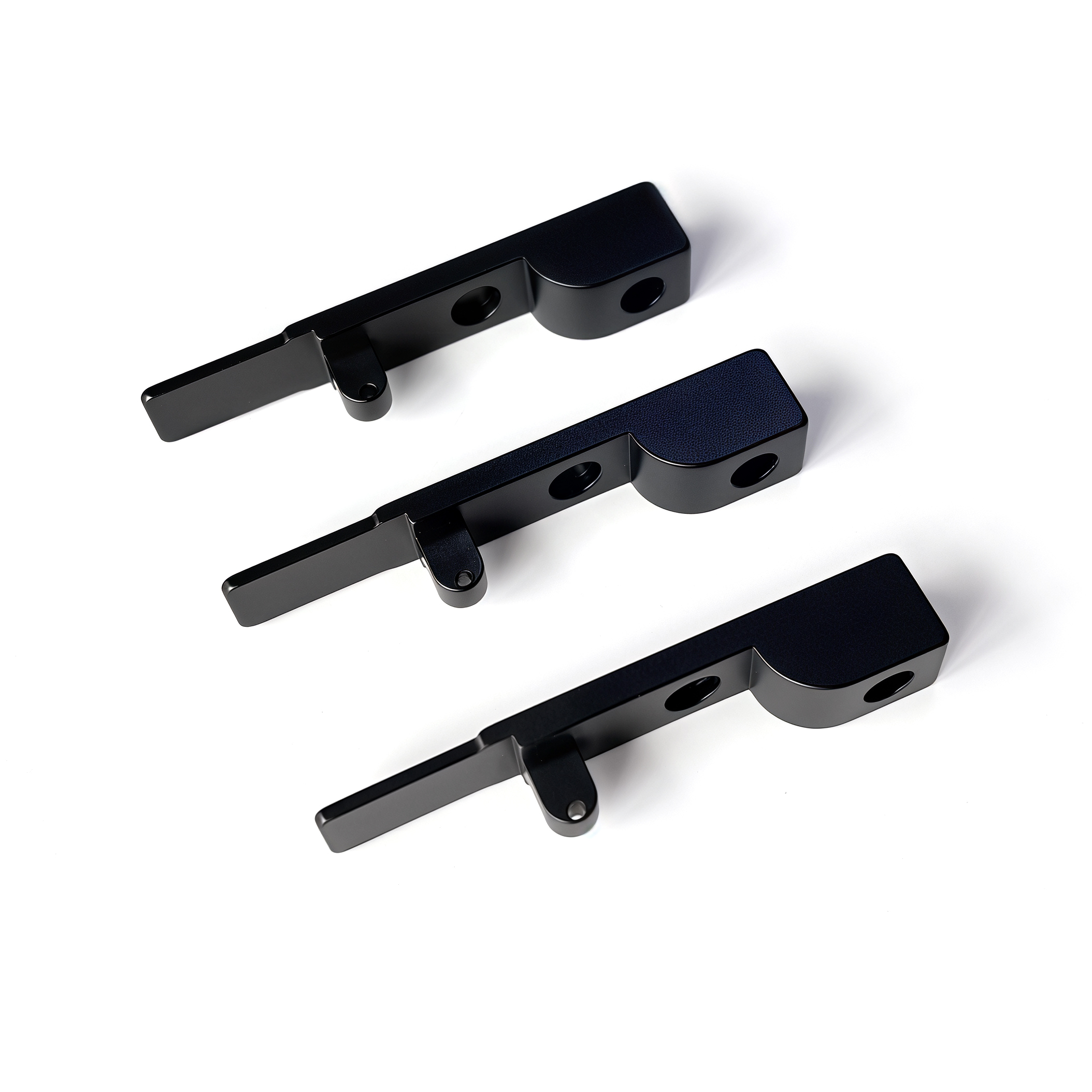 Custom CNC Machined 6061-T6 Aluminum Control Lever Black Anodized Mechanical