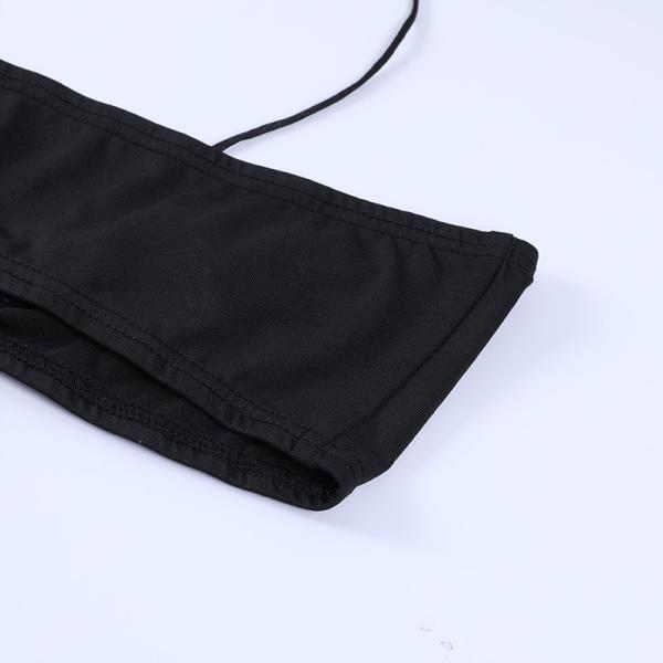 Halter Strap Backless Low Cut Sexy Summer Midi Dress Polyester 95% Spandex 5%