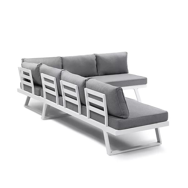 Modern Aluminum Frame Patio Furniture Sun Lounger for Garden Sofa Sectional Lounge Set