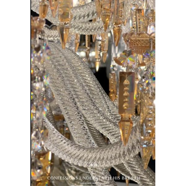 Роскошные люстры в стиле Франции с шампанскими подвесками