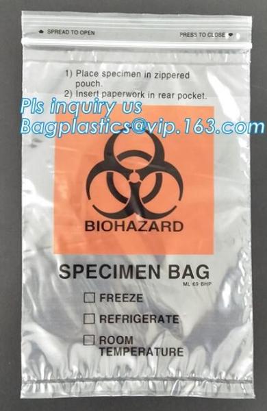Medical Grade Laboratory Specimen Bag, Insulated medical bag/sterile biohazard specimen envelope/laboratory specimen bag