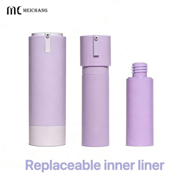 15ml 30ml 50ml Press-Type Refillable Airless Pump Bottle with Eco-Friendly Materials for Serums and Creams