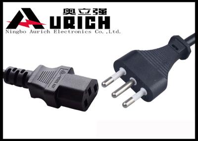 OEM Italian Standard 3 Prong Power Cord For PC / TV / Monitor IMQ Approval