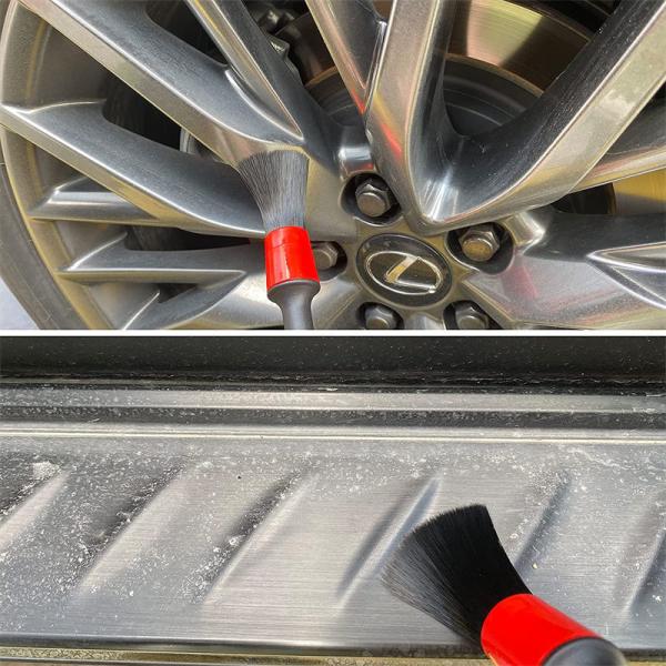 Boar Bristles Interior Car Detailing Brush Pack 5PCS For Leather Cleaning